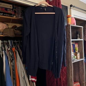 Navy Blue Button-Up Cardigan